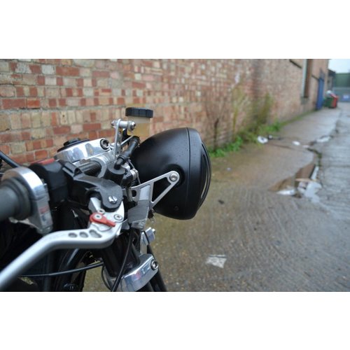 Phare avant 6,75" noir mat Chopper  style "Steampunk"