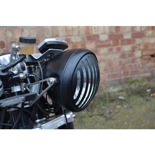 Phare avant 6,75" noir mat Chopper  style "Steampunk"