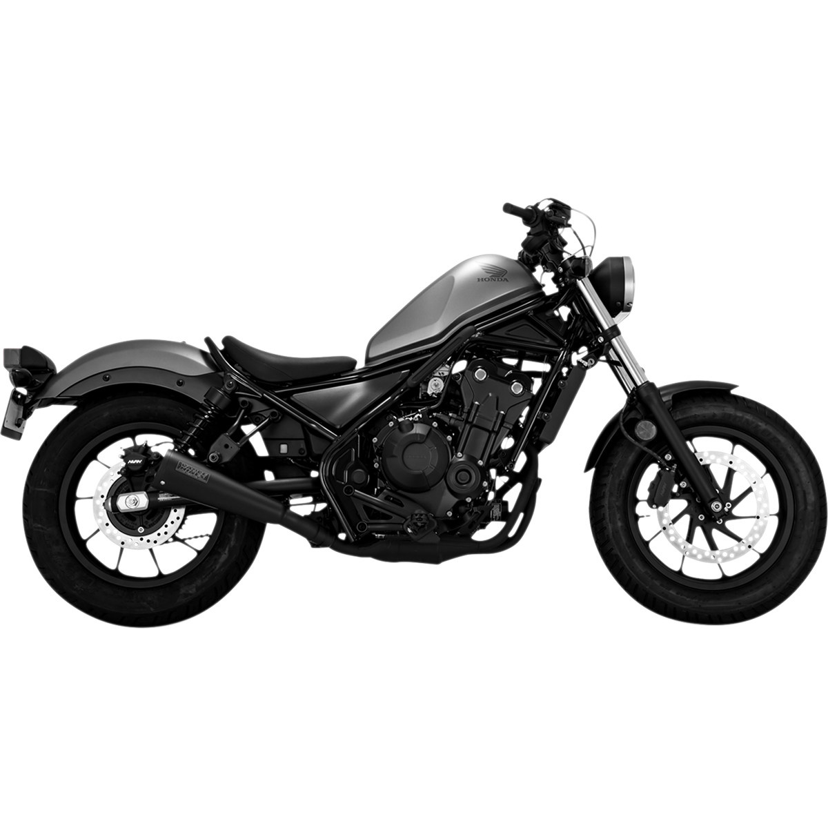 Upsweep Exhaust Muffler Slip-On Black Honda Rebel - ChopperShop.com