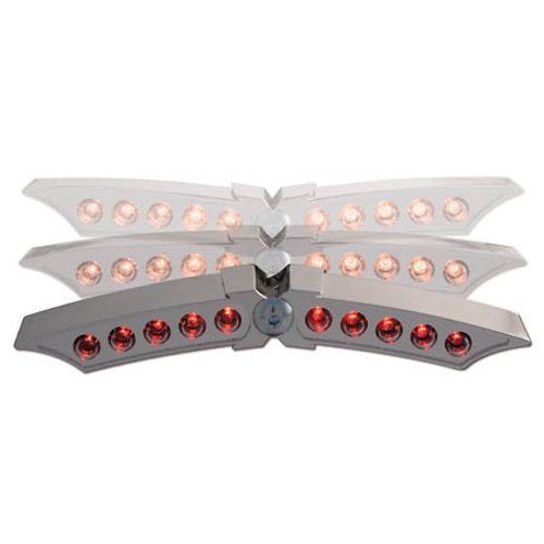 Shin Yo LED-achterlicht X-Wing, verchroomde behuizing, E-getest