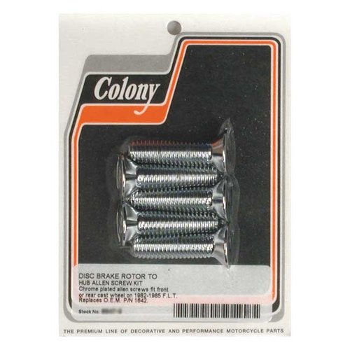 Colony Kit de boulons de rotor de frein arrière Chrome 82-85 FLT