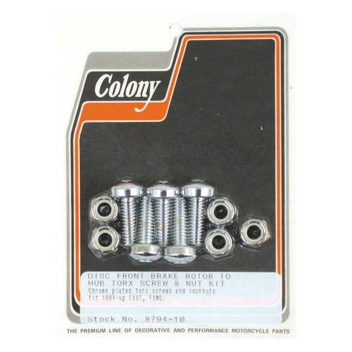 Colony Brake Rotor Bolt & Nut Kit Flat Torx 82-85 FLT; 84-20 B.T., XL
