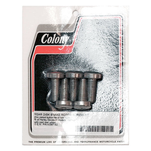 Colony Kit de boulon de rotor de frein avant / arrière Tête de bouton Torx