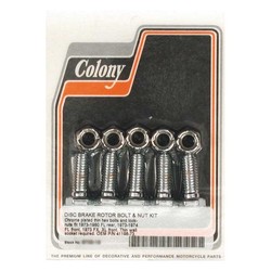 Front/Rear Brake Rotor Bolt & Nut Kit Chrome Hex