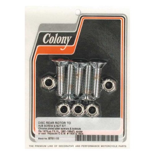 Colony Kit de vis de rotor de frein à disque arrière 81-84 FL; 79-91 FX, XL