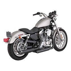 Twin Slash 3 Inch Slip-Ons Mat Zwart 04-13 Sportster XL