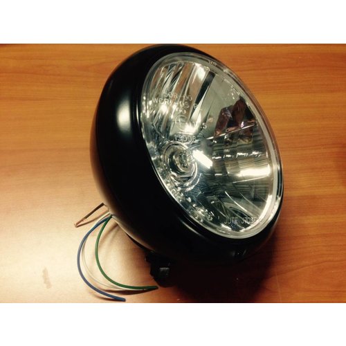 7" Old school Chopper Headlight Flat Black