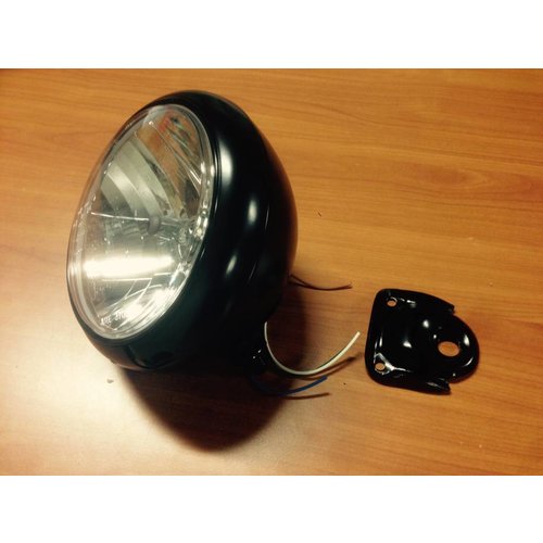 7" Oldskool Chopper Koplamp Mat Zwart
