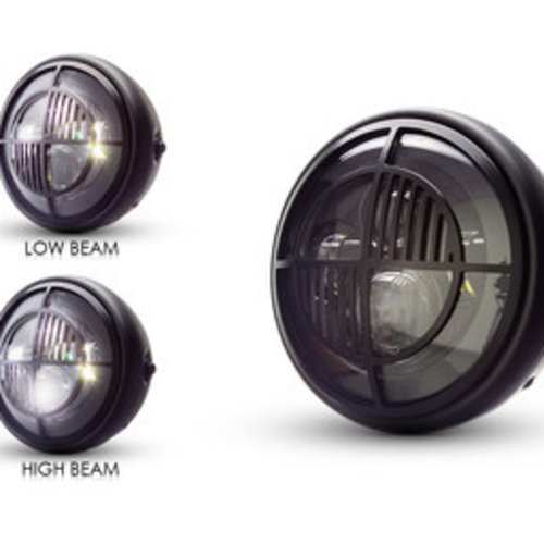 Max Inc 7 "Mattschwarzer Multi-Projektor-LED-Scheinwerfer + Beemer-Abdeckung