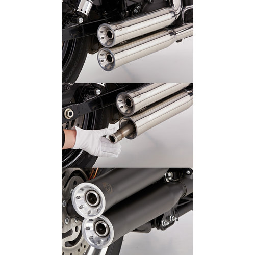 Falcon 2-2 slip on mufflers ABE black Softail FLSTC 06-/FXSTB 06-09/FXSTC 07-10