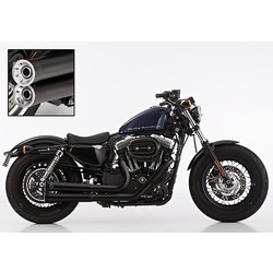 2-2 Exhaust System ABE, Black,  Sportster XL14-18