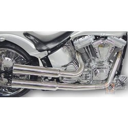 2-2 Auspuffanlage mit ABE Black Powdercoated Softail 86-06