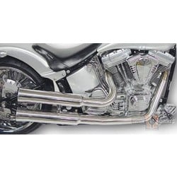 2-2 Exhaust System with ABE Black Powdercoated  Softail 86-06