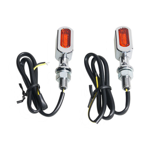 Fastline, Led Turn Signal + Position Light. Chrome, Amber Lens