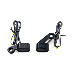 Fastline, Below Bar Led Turn Signal Set. Black. Smoke Lens