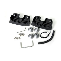 Head Bolt Bridge Cover Set. Gerippt, Schwarz