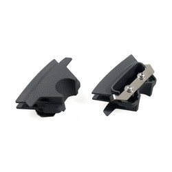 Head Bolt Bridge Cover Set. Gerippt, Schwarz