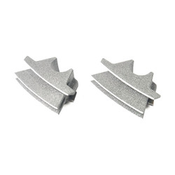 Head Bolt Bridge Cover Set. Gerippt, Silber Granit