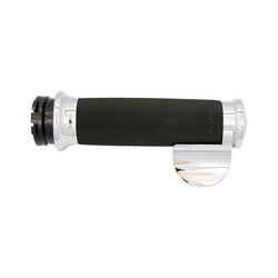 Custom Contour Grips E-Throttle, Chrome/Black Rubber