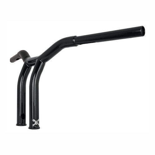 Burly Dominator Raked 1-1/4" T-Bar 10" Rise, Brillant Noir