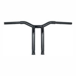 Dominator Raked 1-1/4" T-Bar 12" Rise, Brillant Noir