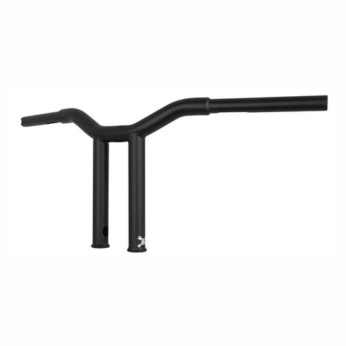 Burly Dominator Straight 1-1/4" T-Bar 10" Rise, Mattschwarz