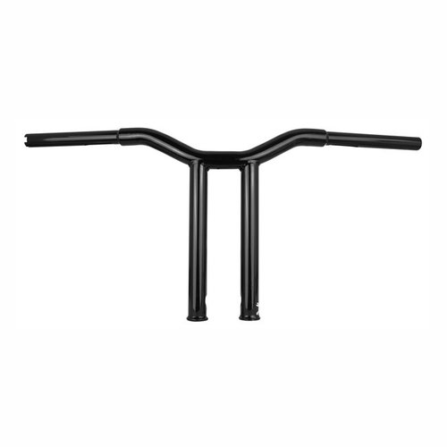 Burly Dominator Straight 1-1/4" T-Bar 12" Rise, Schwarz Glänzend