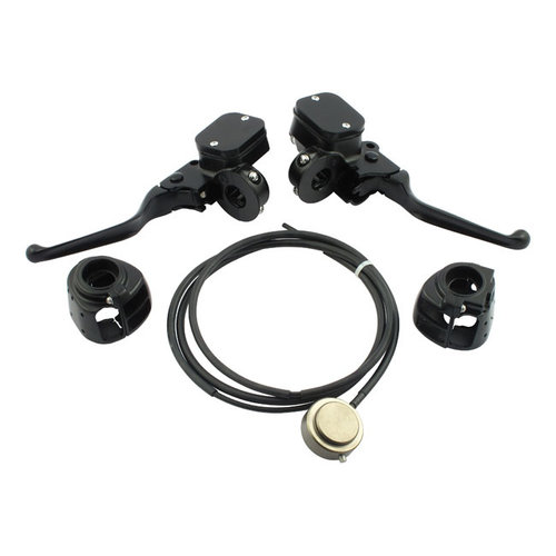 MCS Black Handlebar Control Conversion Kit 96-06 Softail 96-05 Dyna