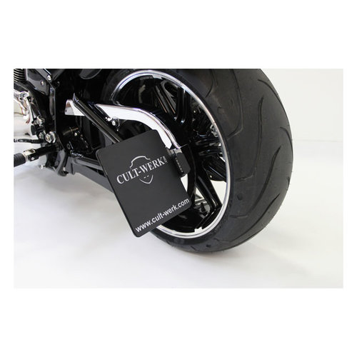 Cult-Werk Support De Plaque D'immatriculation À Montage Latéral 180 x 200mm - Noir