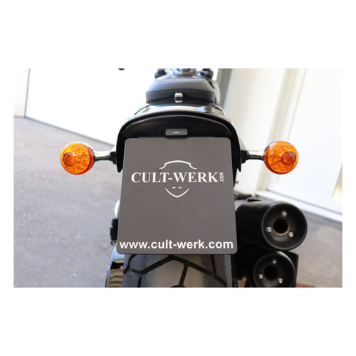 Cult-Werk Midden Kentekenplaathouder - Zwart 18-20 Softail