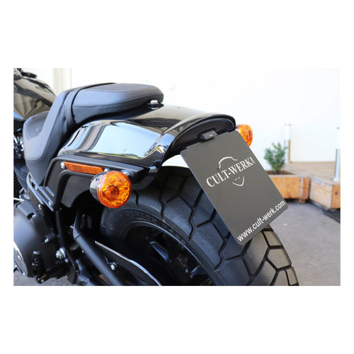 Cult-Werk Support de Plaque d'Immatriculation Central - Noir 18-20 Softail