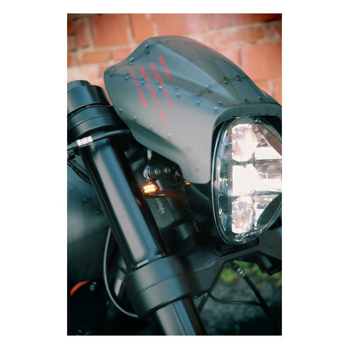 Cult-Werk Supports de clignotants avant TUV - Noir 19-20 Softail