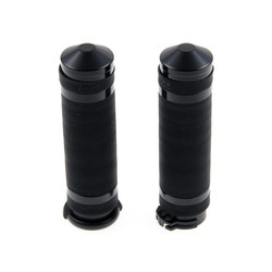 25.4mm Grooved Handlebar Grips - Black 96-21 Harley Davidson