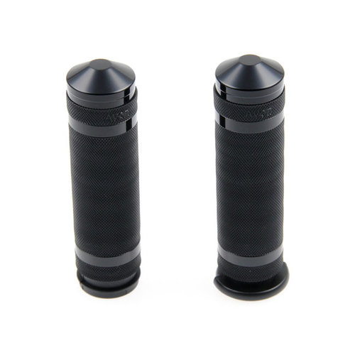 Cult-Werk 25.4mm Grooved Handlebar Grips - Black 08-21 Harley Davidson