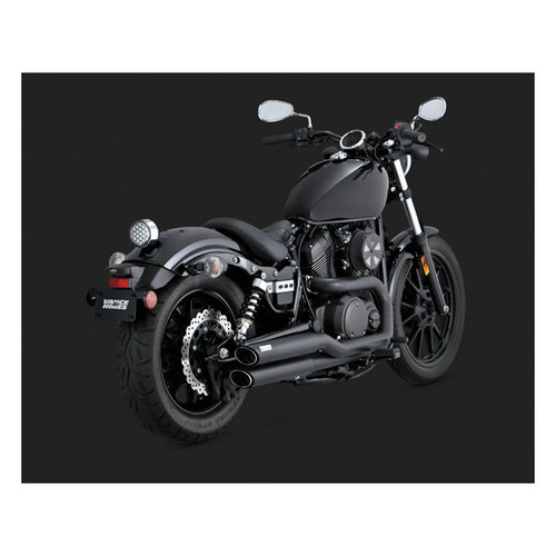 Vance & Hines Twin Slash Gespreide 2-2 Uitlaat - Zwart Yamaha 2015 Bolt 950