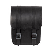 Volledig Leren Swing Arm Tas Links 9 Liter Rechte Vorm Zwart | 18-21 Softail