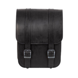 Full Leather Swing Arm Bag Left 9 Liter Straight Shaped Black | 18-21 Softail