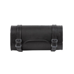 Leather Tool Roll - Black With Black Buckles