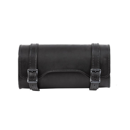 Ledrie Leather Tool Roll - Black With Black Buckles