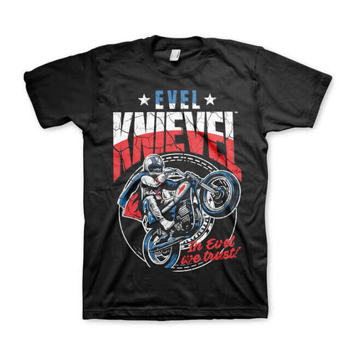 Evel Knievel Wheelie T-shirt - Black