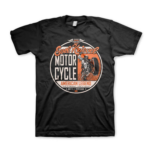 Evel Knievel American Legend T-shirt - Noir