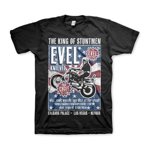 Evel Knievel Poster T-shirt - Black