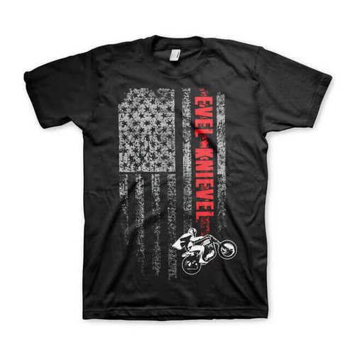 Evel Knievel Flag T-shirt - Black