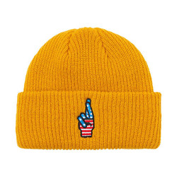 Double Cross Beanie - Gold