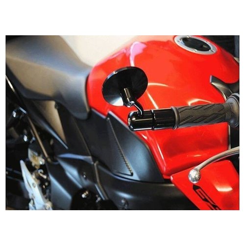 Paar Black Billet Bar End-spiegels