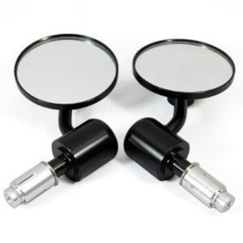Paar Black Billet Bar End-spiegels