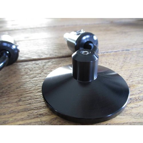 Paar Black Billet Bar End-spiegels