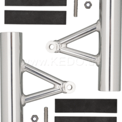 Kedo Aluminum Head Light Brackets (1 pair), Wrenchmonkees/GibbonSlap Style  - Polished