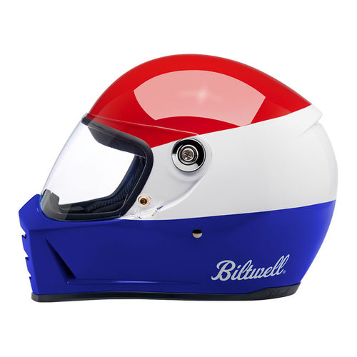 Biltwell Splitter Helmet Podium Gloss Red/White/Blue
