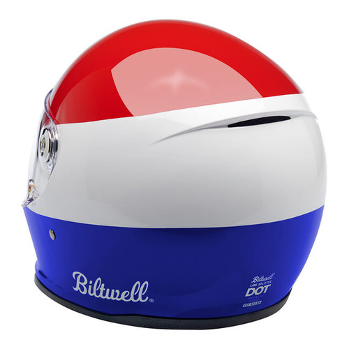 Biltwell Splitterhelm Podium Glanzend Rood/Wit/Blauw